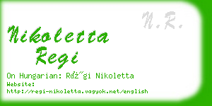 nikoletta regi business card